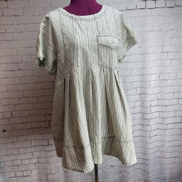 white christmas dresses Anthropologie Pilcro Denim Light Shirred-Waist Buttondown Mini Dress –  White Chocolate Couture main image 0